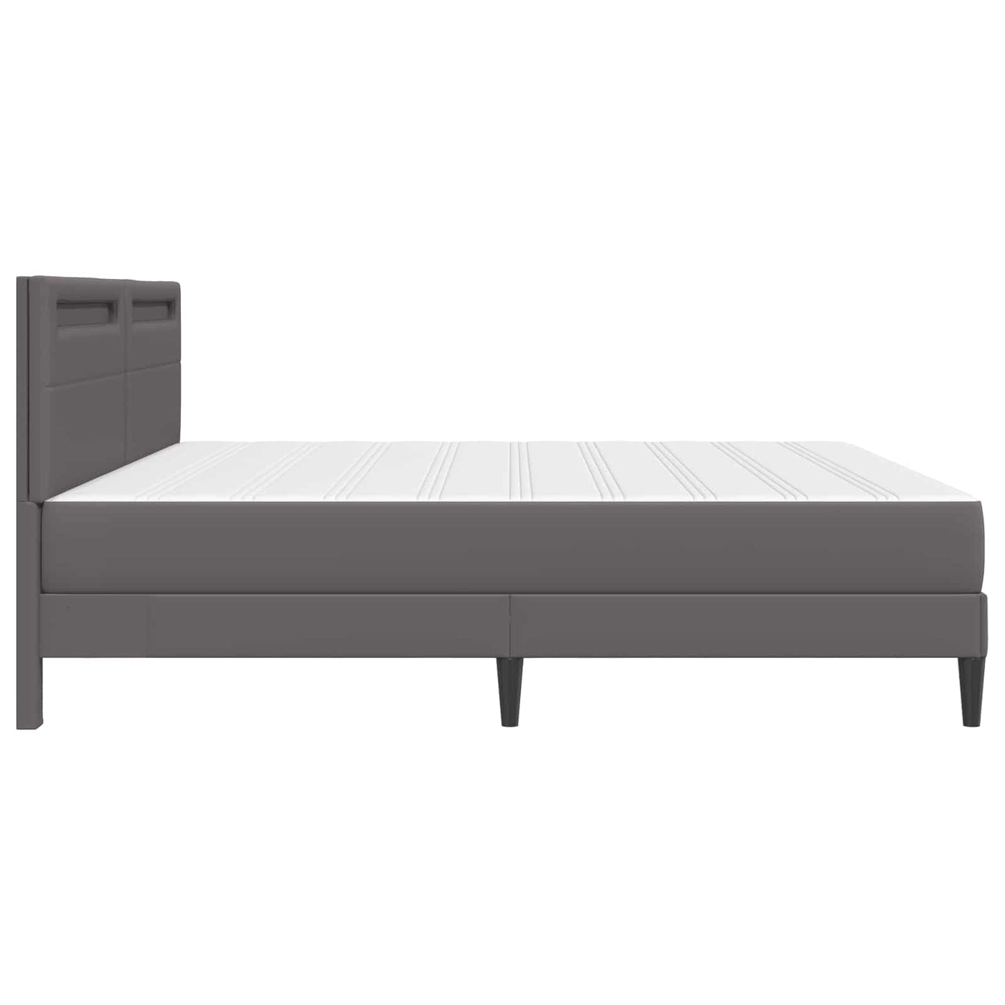 vidaXL Σκελετός Κρεβατιού με κεφαλάρι Γκρι 200 x 200 cm Τεχνητό Δέρμα