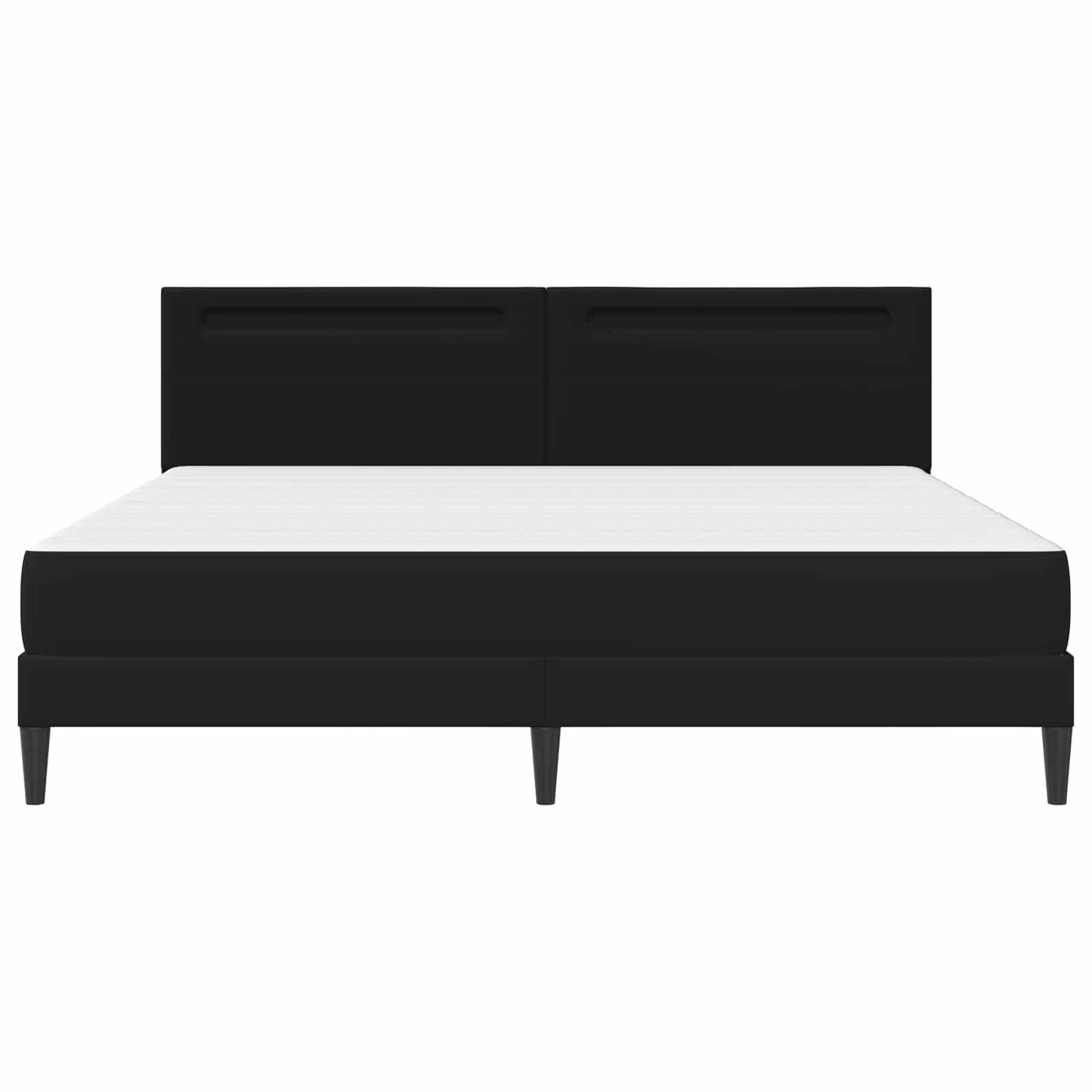 vidaXL Σκελετός Κρεβατιού με κεφαλάρι Μαύρο 200 x 200 cm Τεχνητό Δέρμα