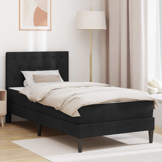 vidaXL Σκελετός κρεβατιού με στρώμα Μαύρο 100 x 200 cm Βελούδο