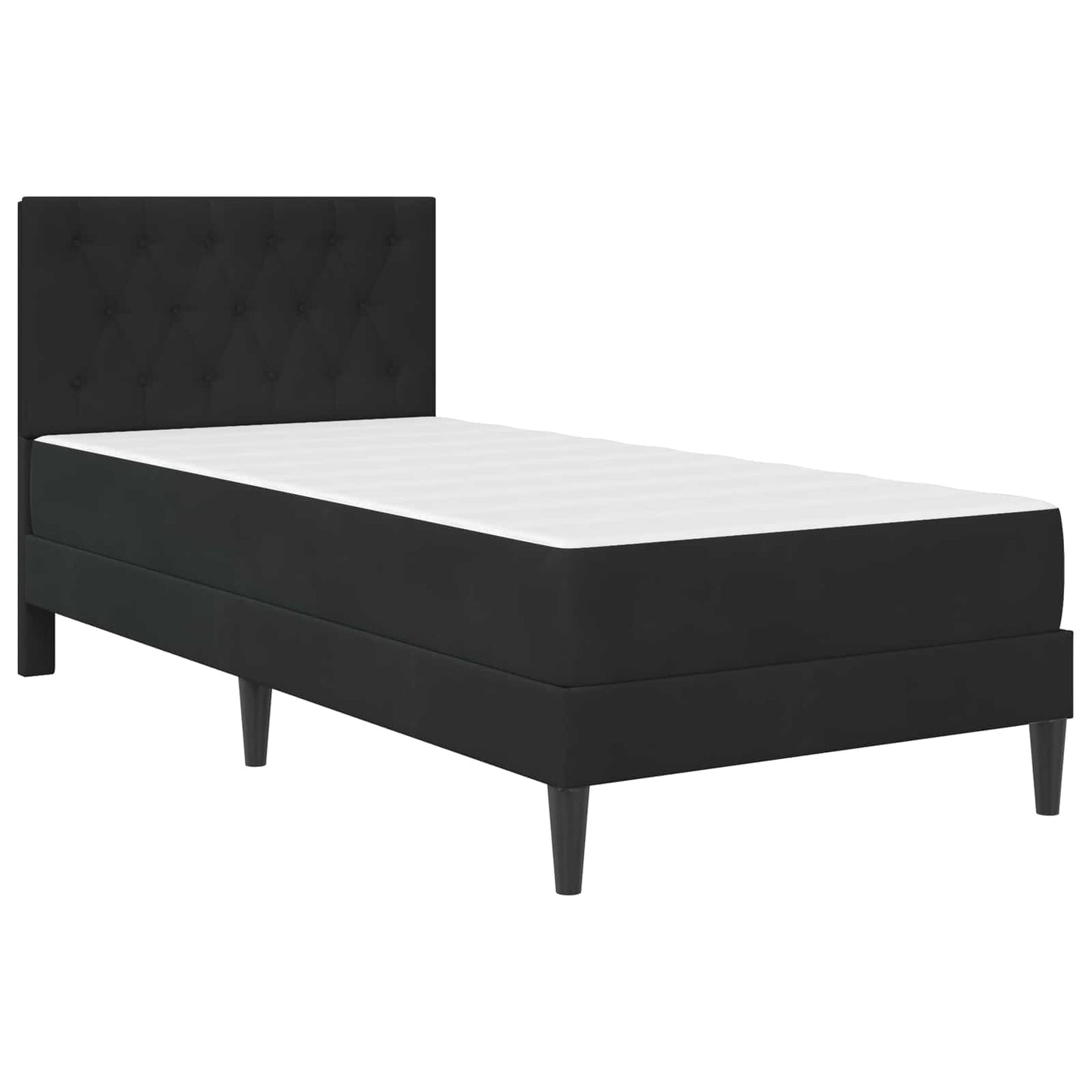 vidaXL Σκελετός κρεβατιού με στρώμα Μαύρο 100 x 200 cm Βελούδο