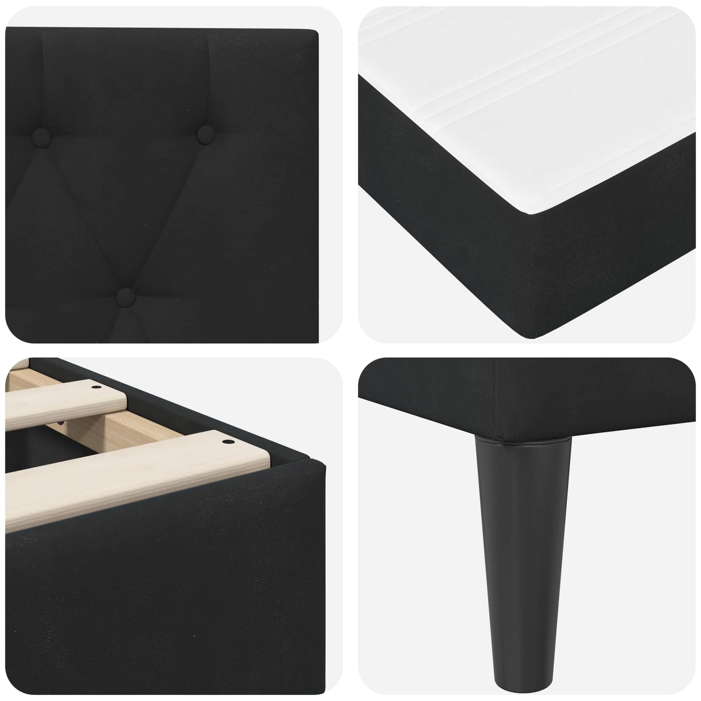 vidaXL Σκελετός κρεβατιού με στρώμα Μαύρο 120 x 200 cm Βελούδο