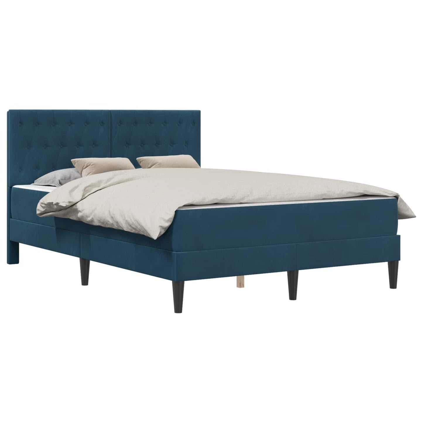 vidaXL Σκελετός κρεβατιού με στρώμα Μπλε 160 x 200 cm Βελούδο