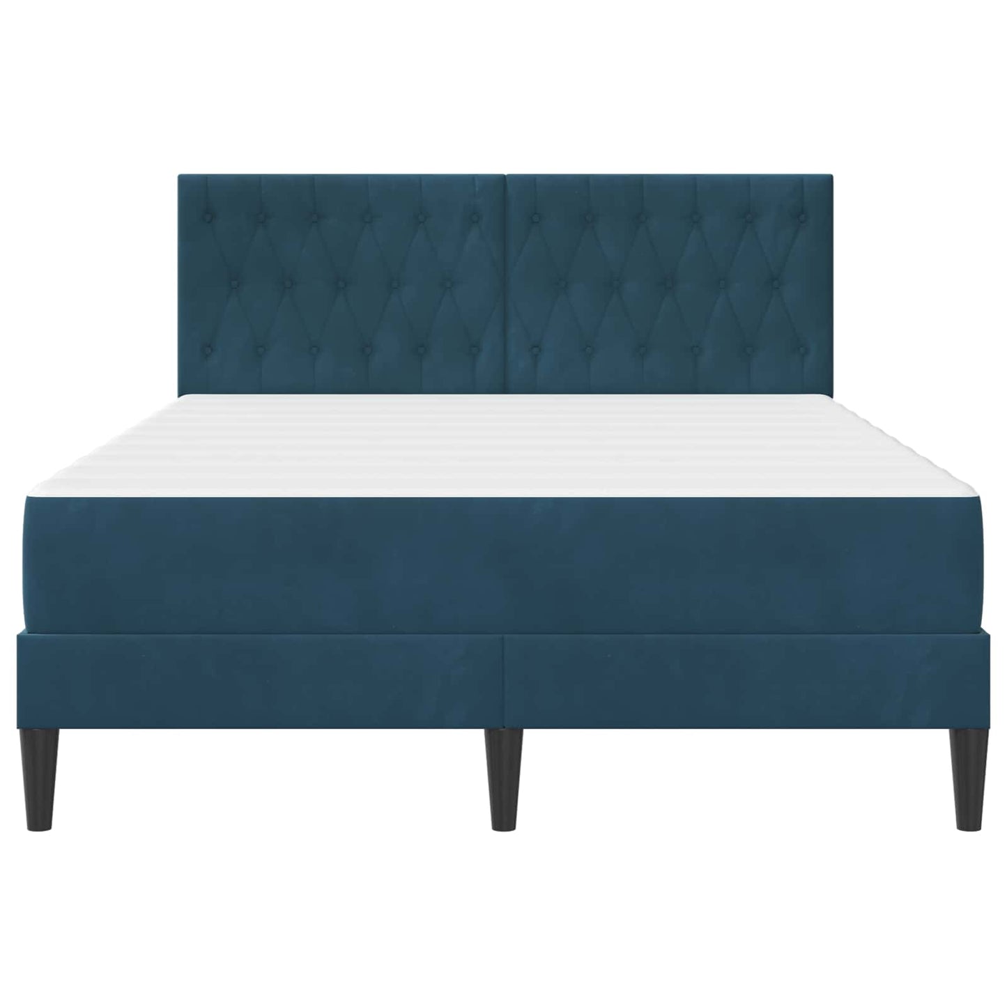 vidaXL Σκελετός κρεβατιού με στρώμα Μπλε 160 x 200 cm Βελούδο