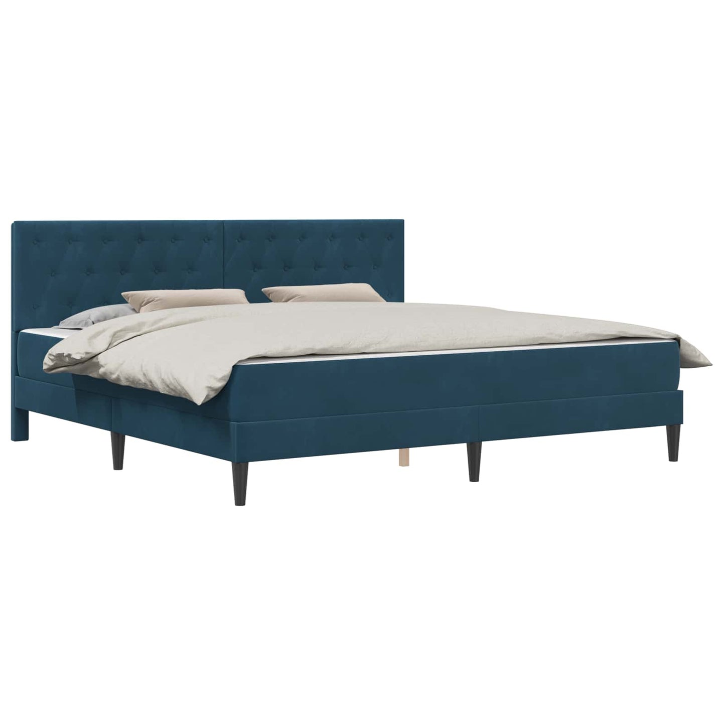 vidaXL Σκελετός κρεβατιού με στρώμα Μπλε 180 x 200 cm Βελούδο