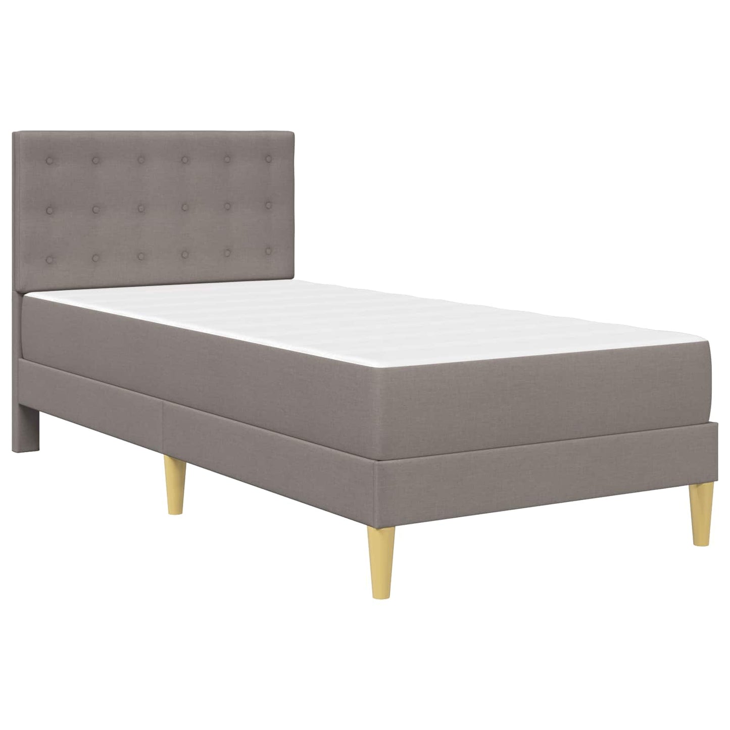 vidaXL Σκελετός κρεβατιού με στρώμα Taupe 90 x 190 cm ύφασμα
