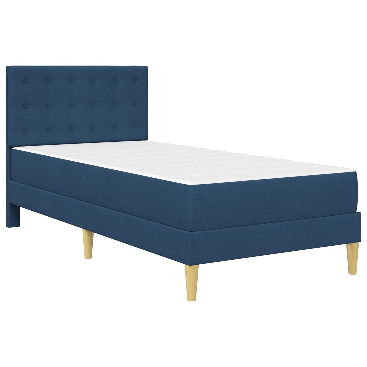 vidaXL Σκελετός κρεβατιού με στρώμα Μπλε 90 x 190 cm ύφασμα