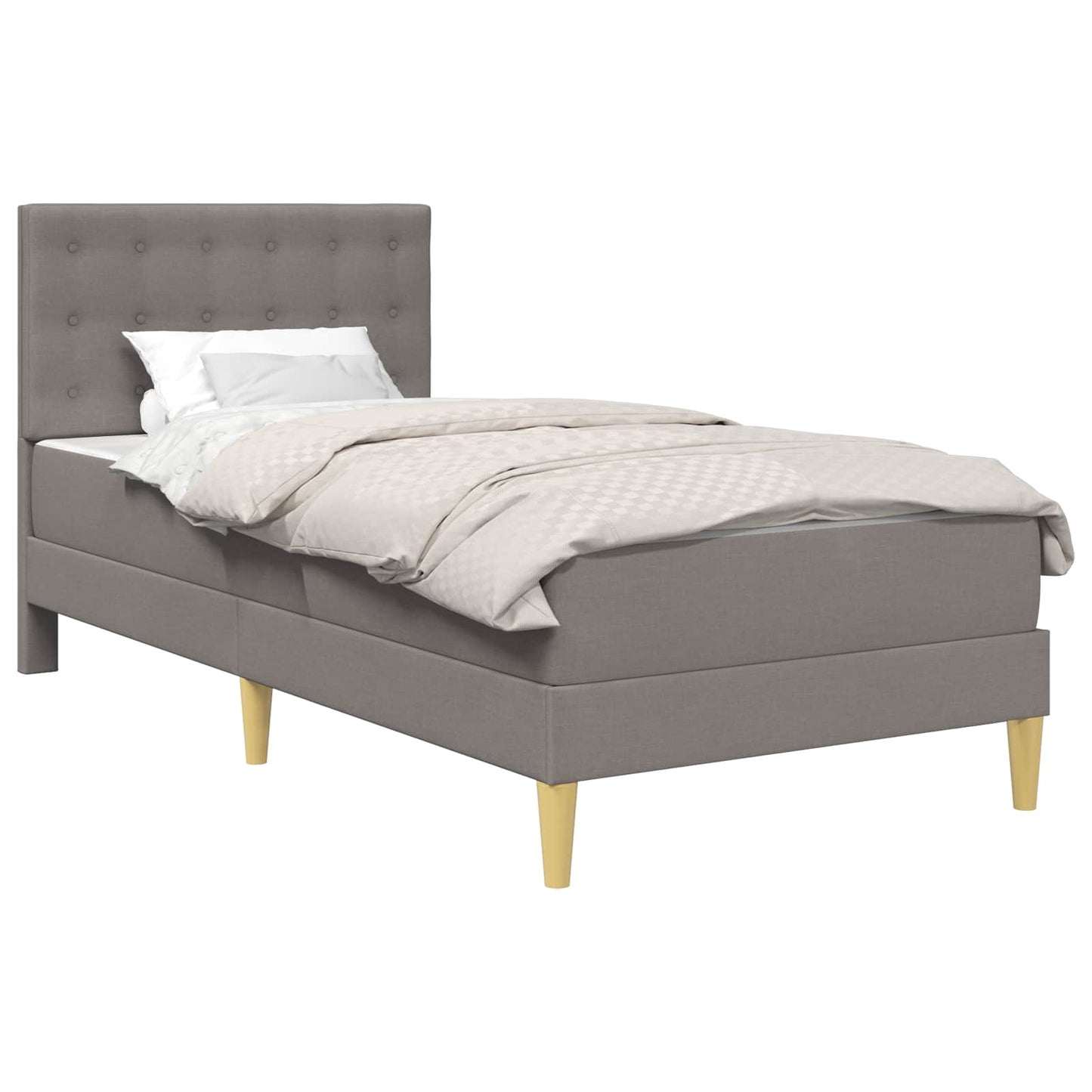 vidaXL Σκελετός κρεβατιού με στρώμα Taupe 100 x 200 cm ύφασμα