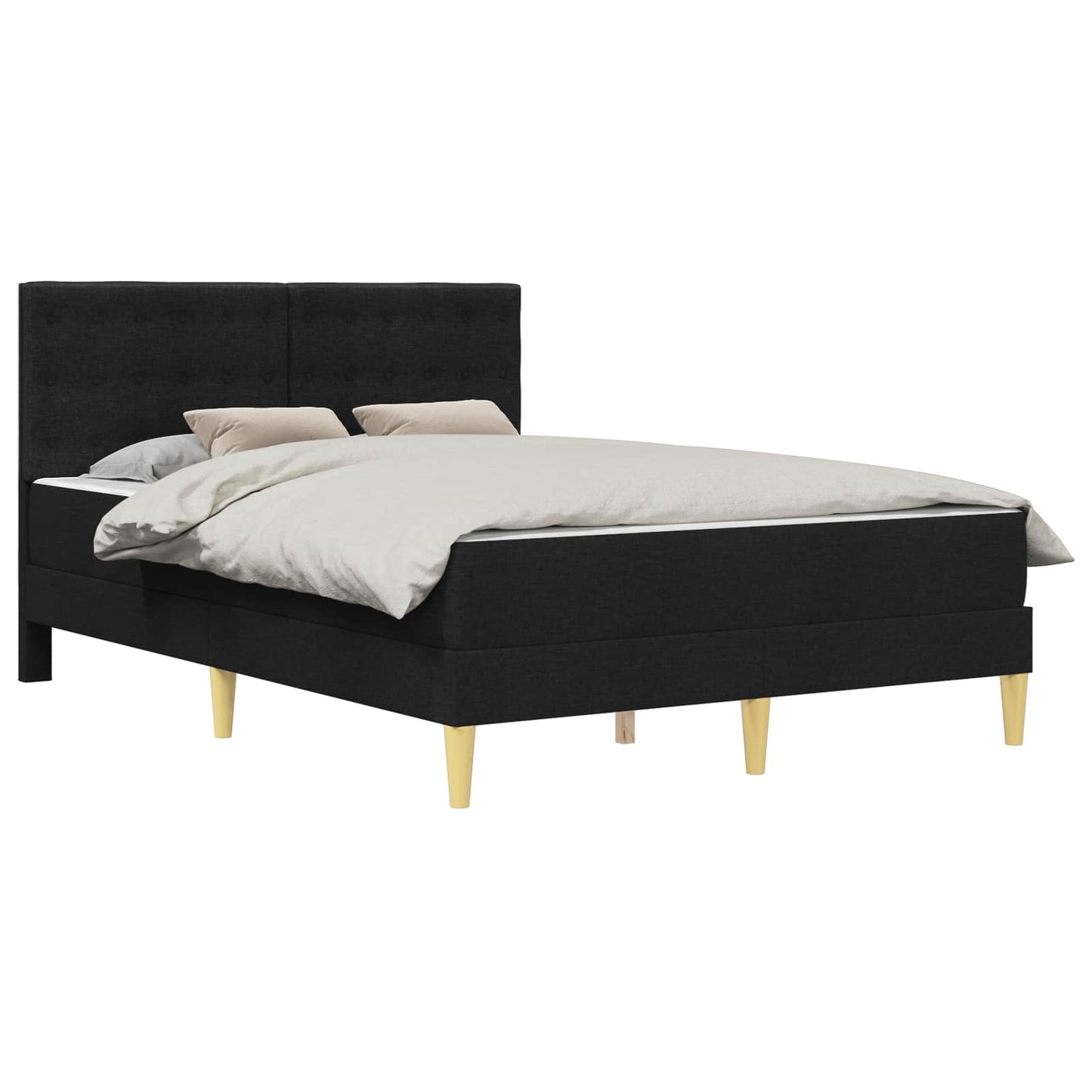 vidaXL Σκελετός κρεβατιού με στρώμα Μαύρο 120 x 190 cm ύφασμα