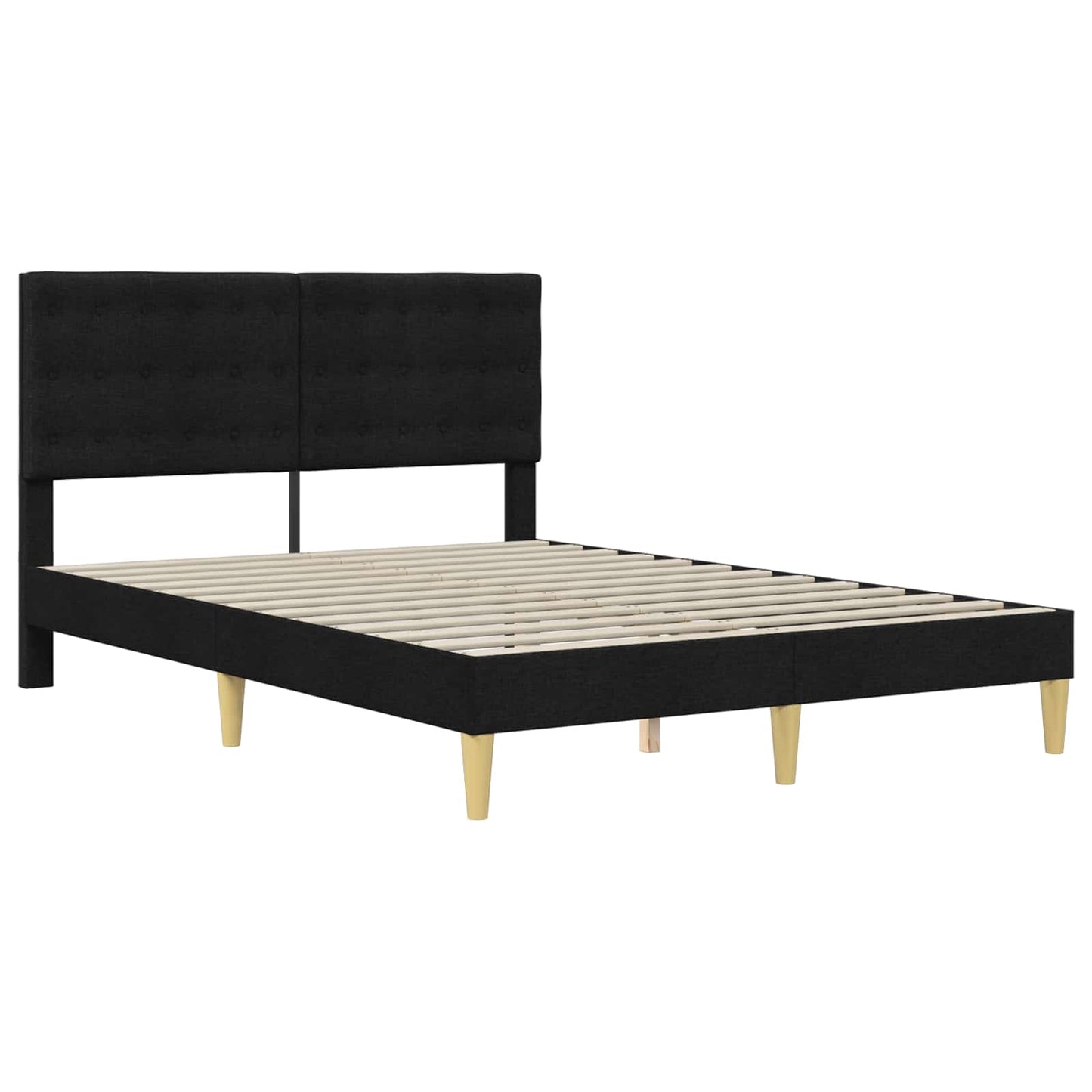 vidaXL Σκελετός κρεβατιού με στρώμα Μαύρο 120 x 190 cm ύφασμα