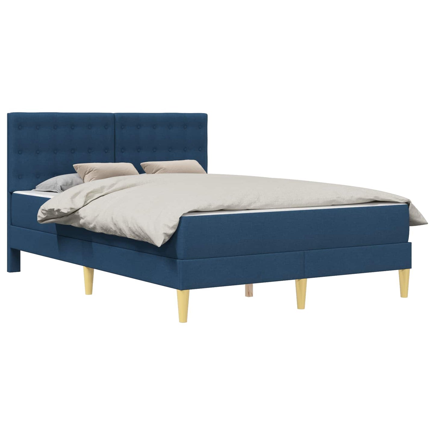 vidaXL Σκελετός κρεβατιού με στρώμα Μπλε 140 x 190 cm ύφασμα