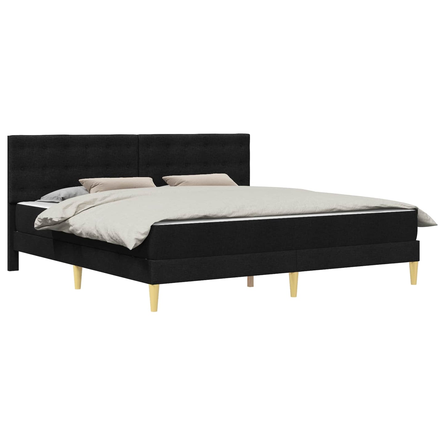 vidaXL Σκελετός κρεβατιού με στρώμα Μαύρο 180 x 200 cm ύφασμα