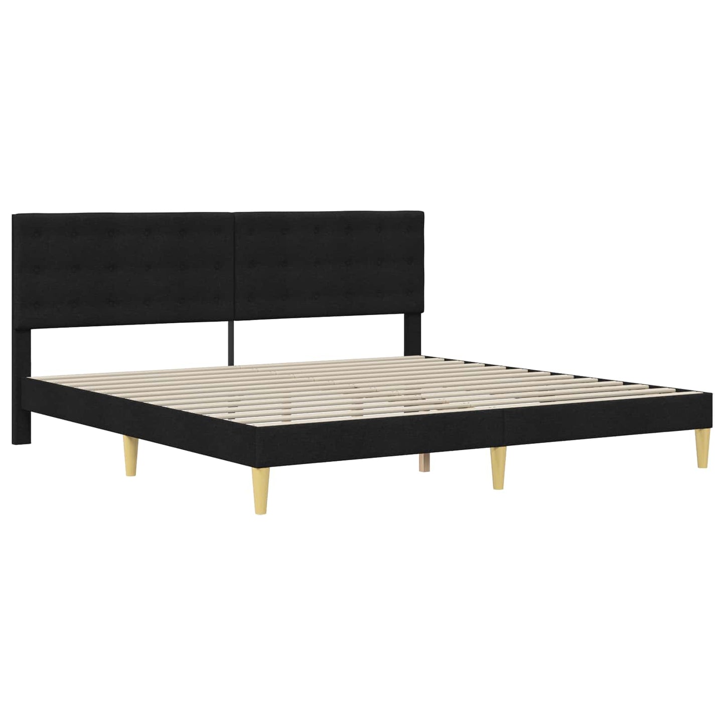 vidaXL Σκελετός κρεβατιού με στρώμα Μαύρο 180 x 200 cm ύφασμα