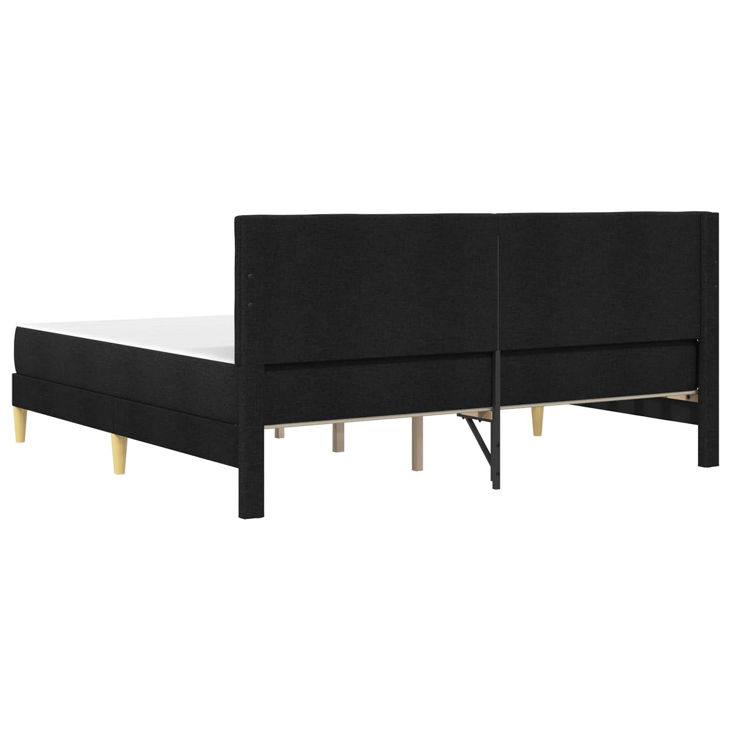 vidaXL Σκελετός κρεβατιού με στρώμα Μαύρο 180 x 200 cm ύφασμα