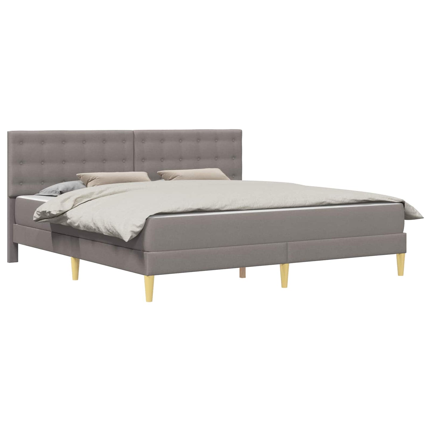 vidaXL Σκελετός κρεβατιού με στρώμα Taupe 180 x 200 cm ύφασμα