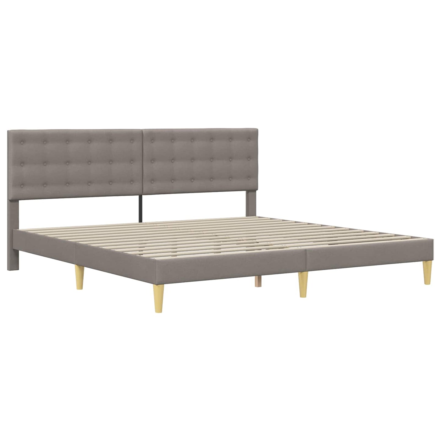 vidaXL Σκελετός κρεβατιού με στρώμα Taupe 200 x 200 cm ύφασμα