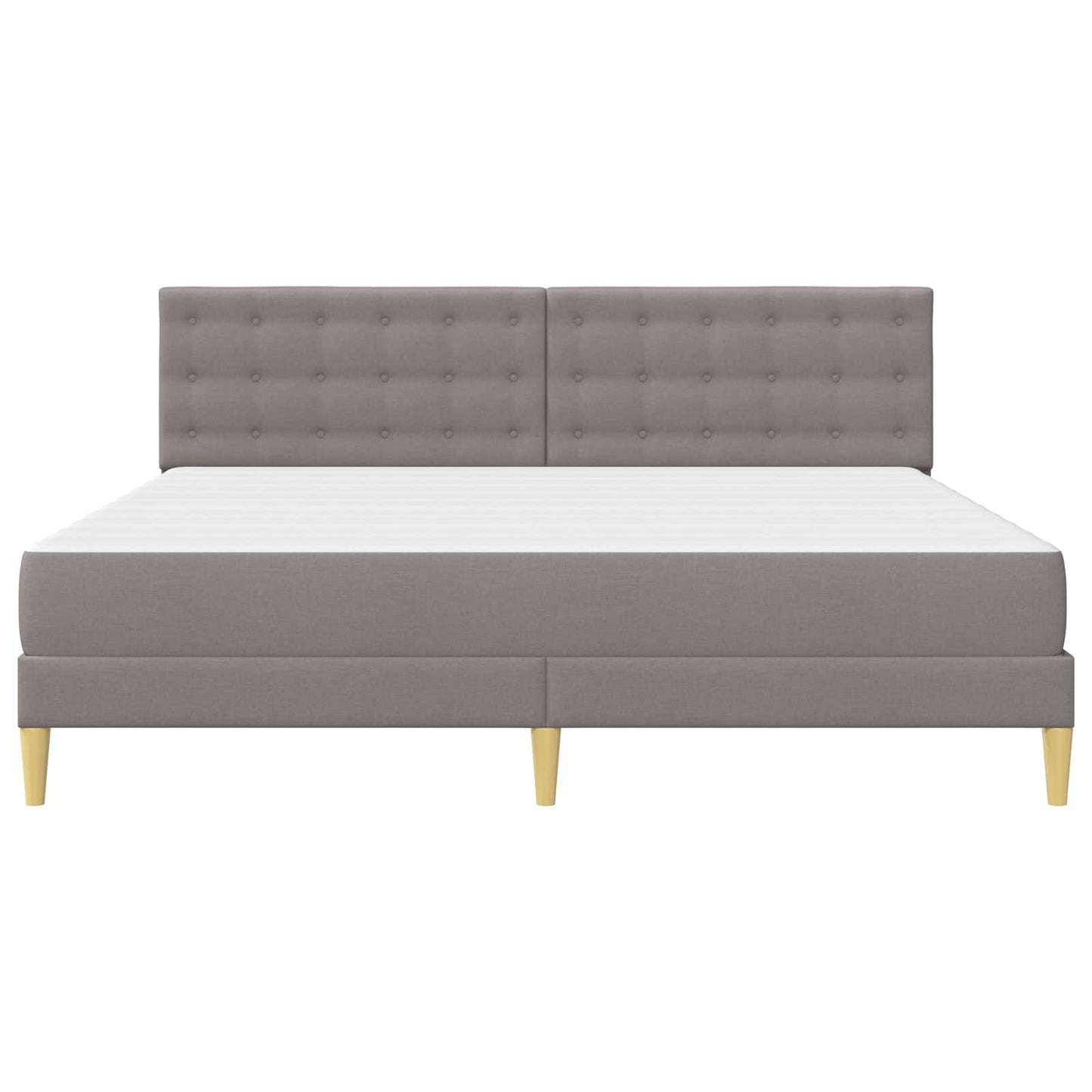 vidaXL Σκελετός κρεβατιού με στρώμα Taupe 200 x 200 cm ύφασμα