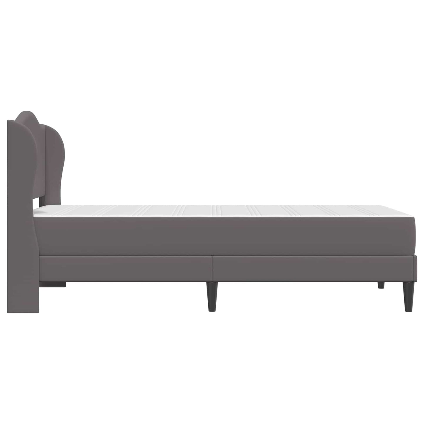 vidaXL Σκελετός Κρεβατιού με κεφαλάρι Γκρι 90 x 190 cm Τεχνητό Δέρμα