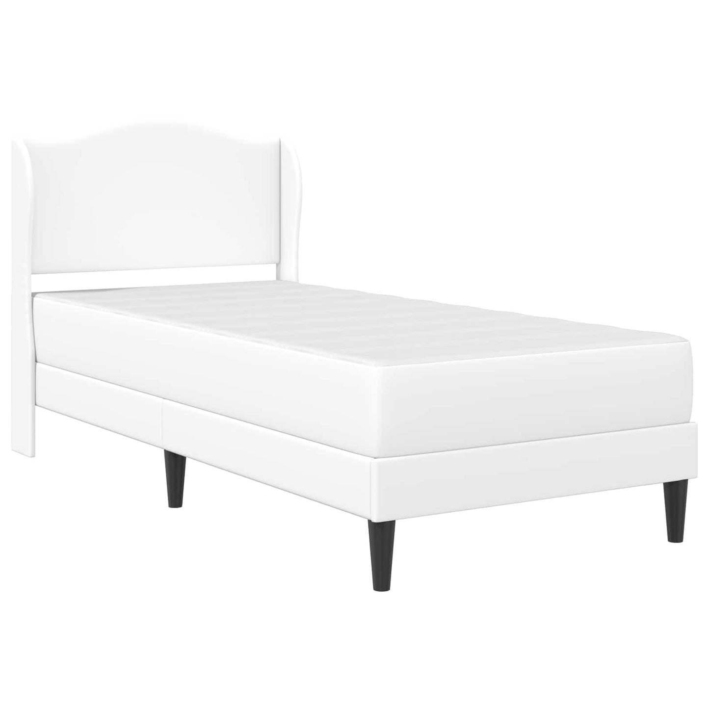 vidaXL Σκελετός Κρεβατιού με κεφαλάρι Λευκό 90 x 190 cm Τεχνητό Δέρμα