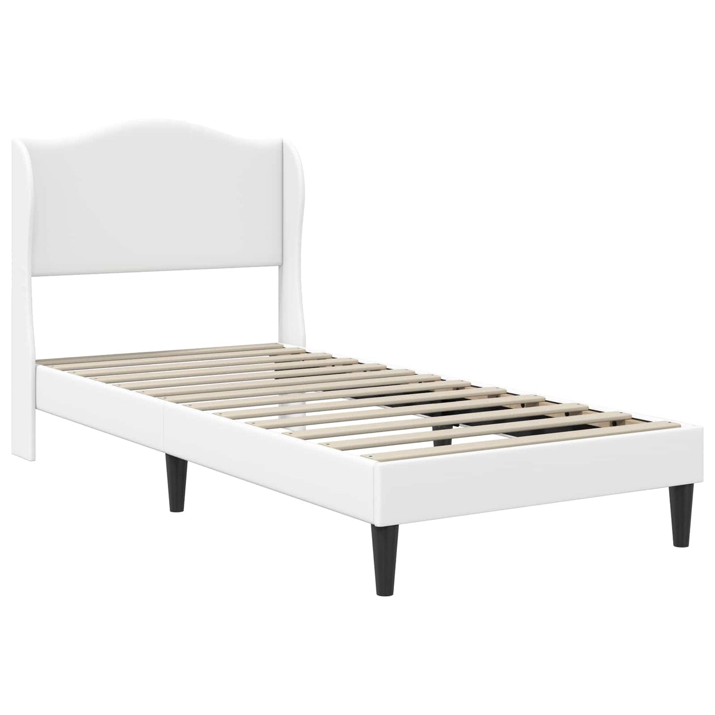 vidaXL Σκελετός Κρεβατιού με κεφαλάρι Λευκό 90 x 190 cm Τεχνητό Δέρμα
