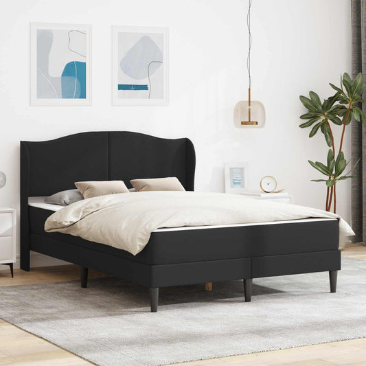 vidaXL Σκελετός Κρεβατιού με κεφαλάρι Μαύρο 120 x 200 cm Τεχνητό Δέρμα