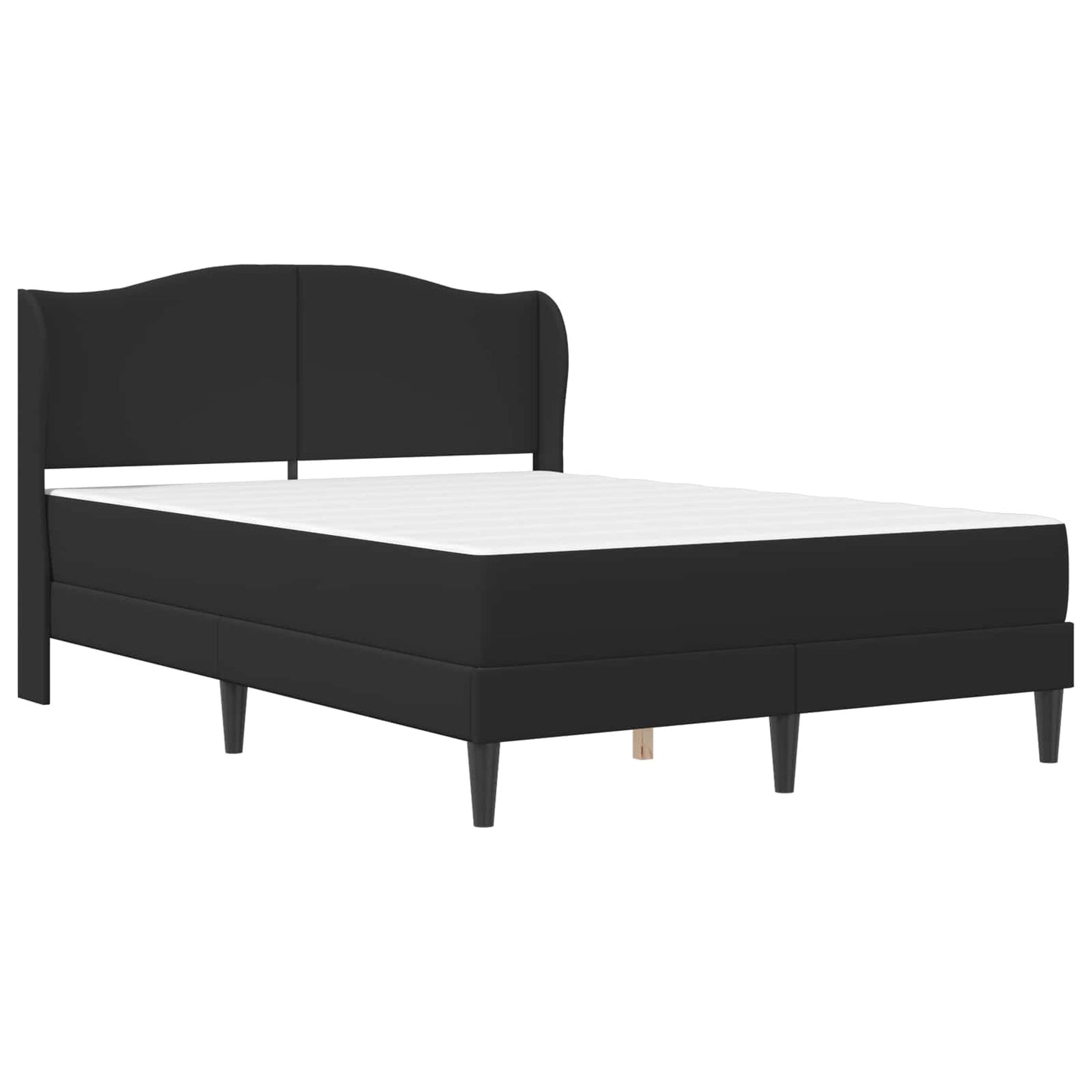 vidaXL Σκελετός Κρεβατιού με κεφαλάρι Μαύρο 140 x 190 cm Τεχνητό Δέρμα