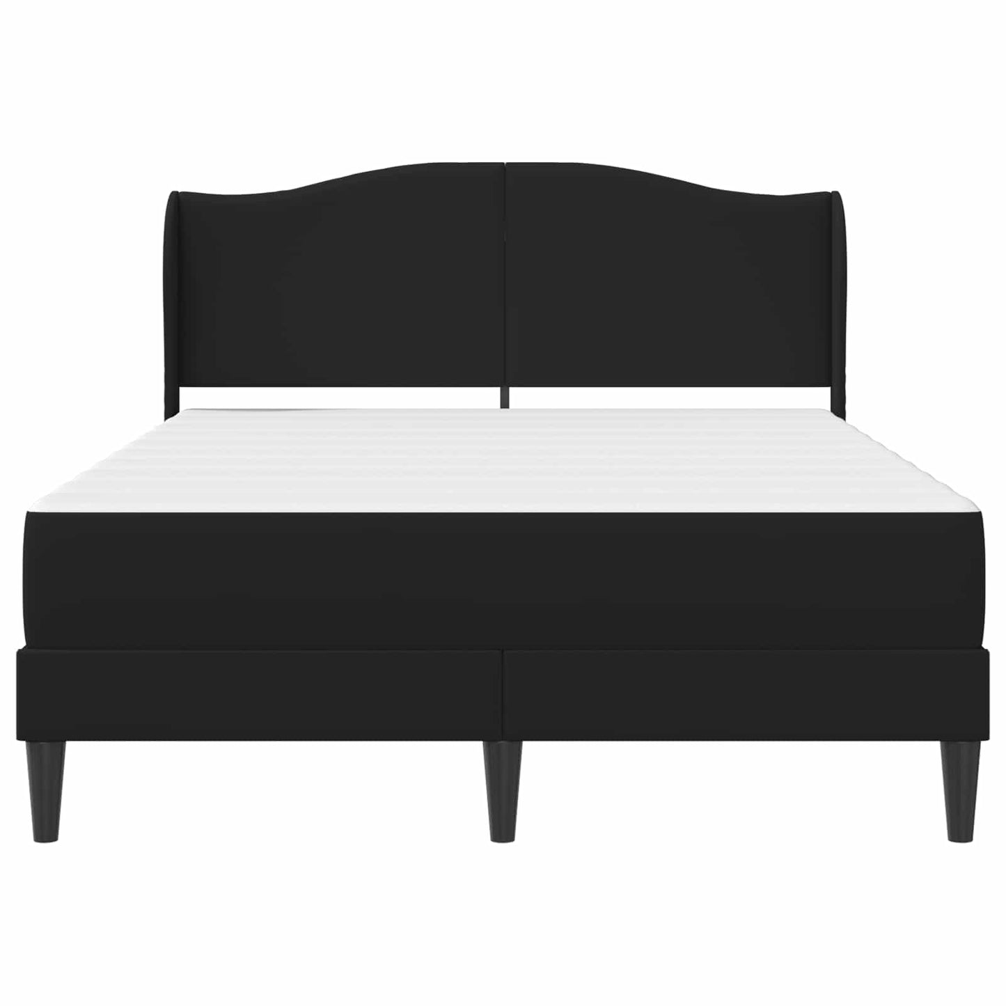 vidaXL Σκελετός Κρεβατιού με κεφαλάρι Μαύρο 140 x 190 cm Τεχνητό Δέρμα