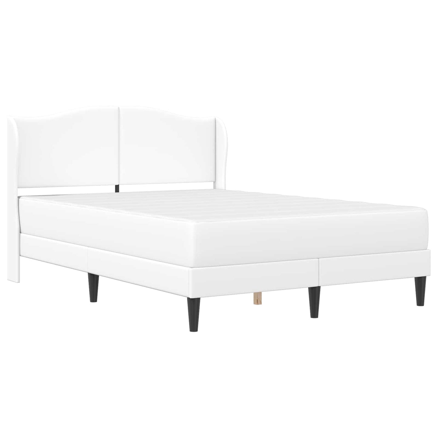 vidaXL Σκελετός Κρεβατιού με κεφαλάρι Λευκό 140 x 190 cm Τεχνητό Δέρμα