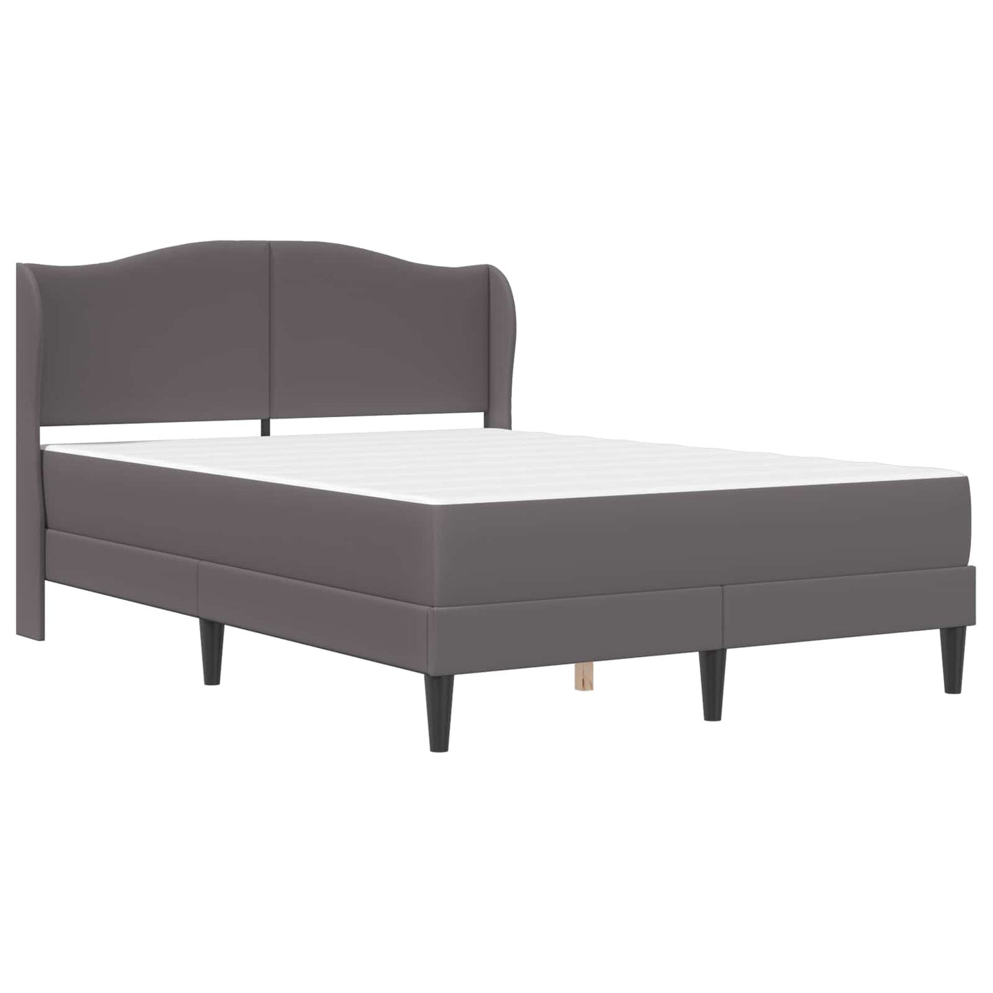 vidaXL Σκελετός Κρεβατιού με κεφαλάρι Γκρι 140 x 200 cm Τεχνητό Δέρμα