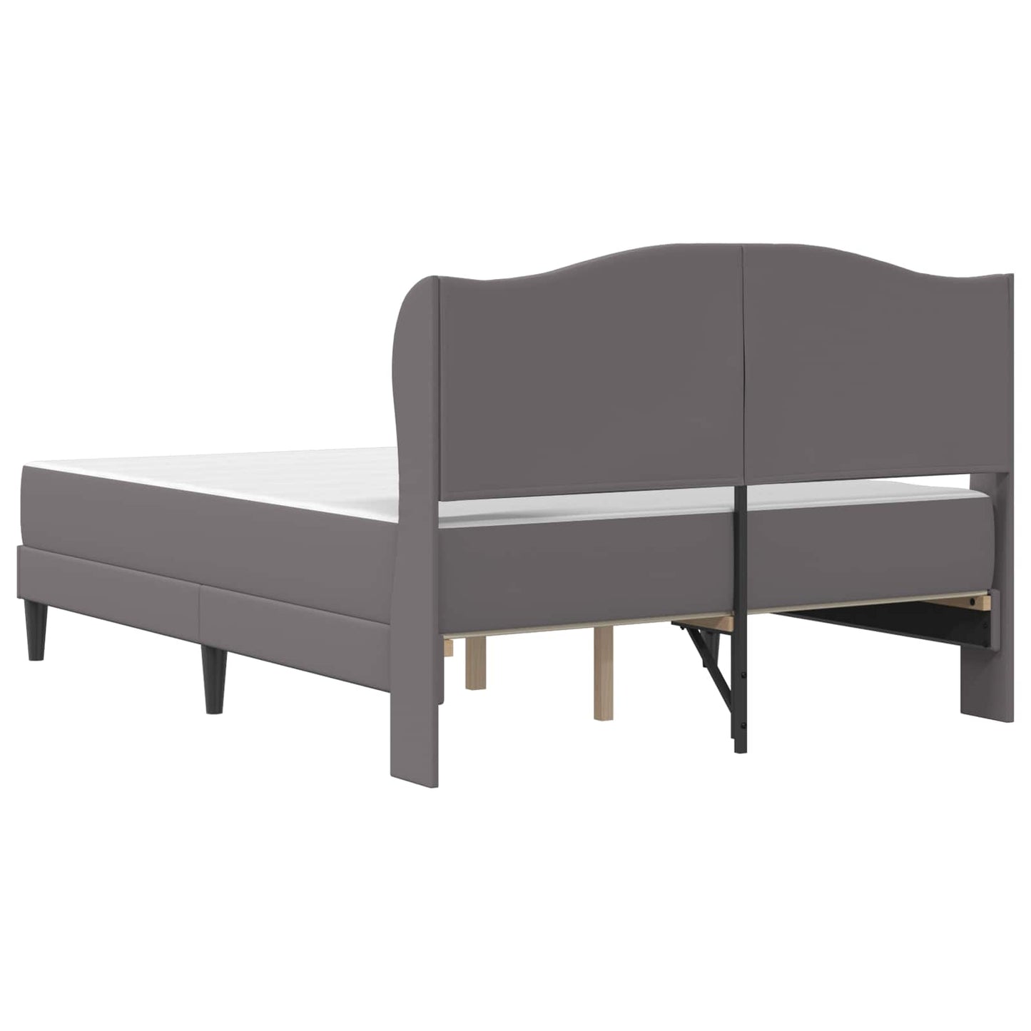 vidaXL Σκελετός Κρεβατιού με κεφαλάρι Γκρι 140 x 200 cm Τεχνητό Δέρμα