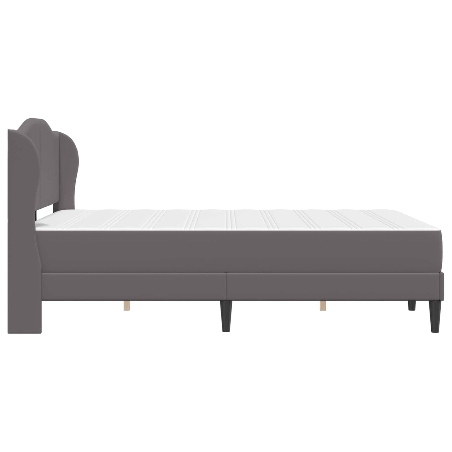 vidaXL Σκελετός Κρεβατιού με κεφαλάρι Γκρι 140 x 200 cm Τεχνητό Δέρμα