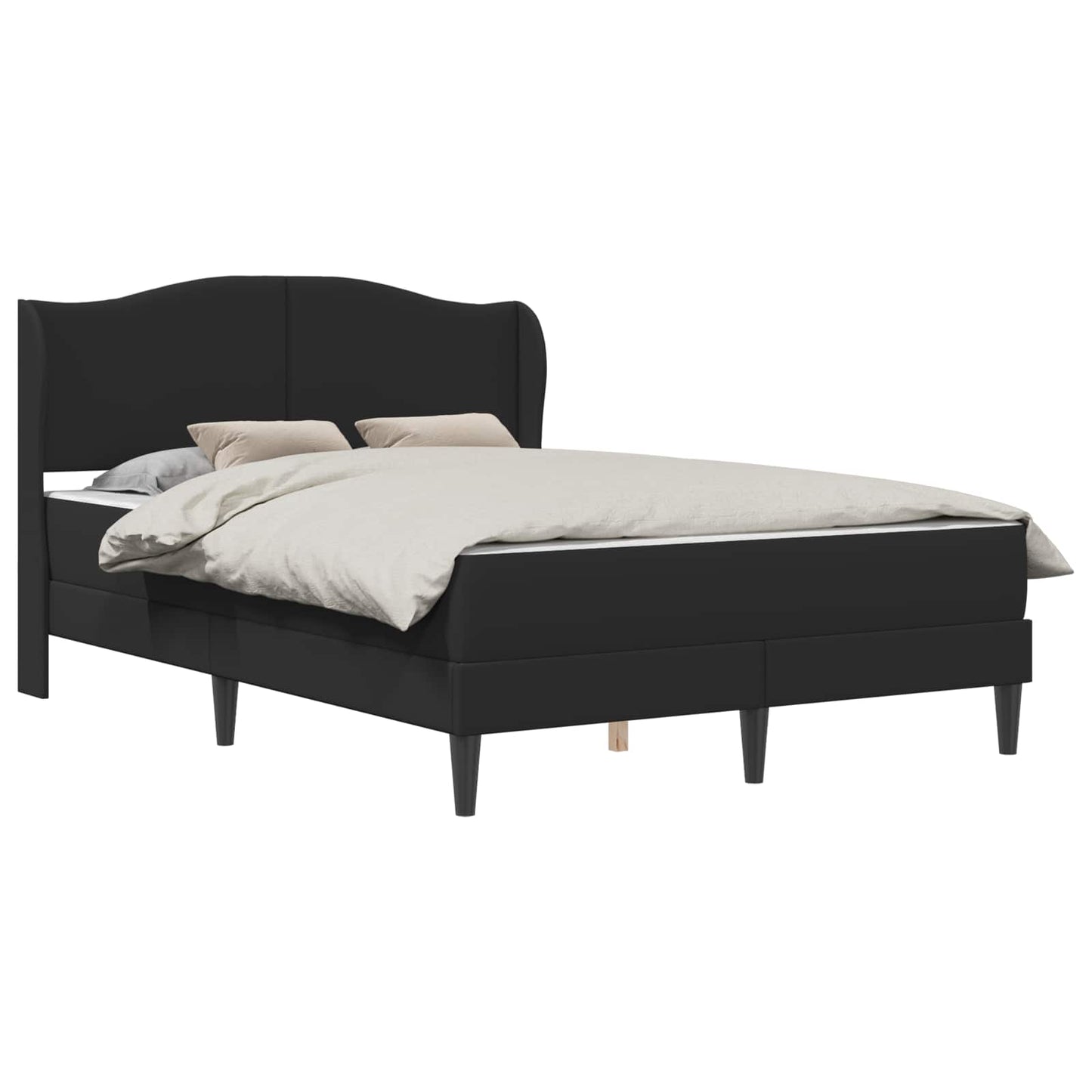 vidaXL Σκελετός Κρεβατιού με κεφαλάρι Μαύρο 140 x 200 cm Τεχνητό Δέρμα