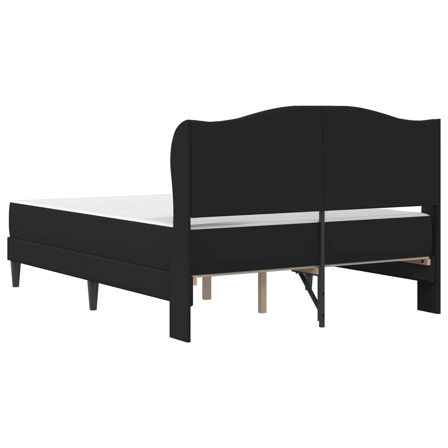vidaXL Σκελετός Κρεβατιού με κεφαλάρι Μαύρο 140 x 200 cm Τεχνητό Δέρμα