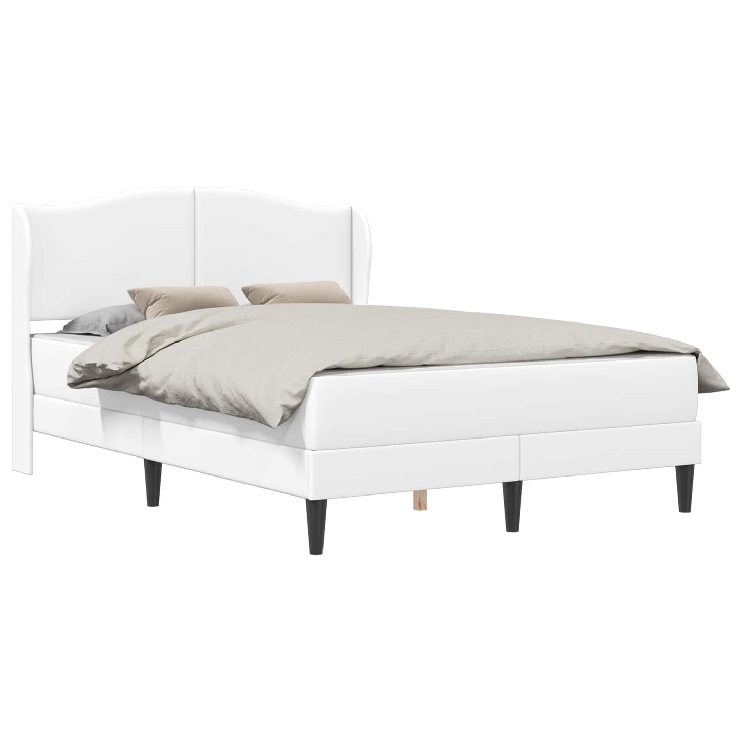 vidaXL Σκελετός Κρεβατιού με κεφαλάρι Λευκό 140 x 200 cm Τεχνητό Δέρμα