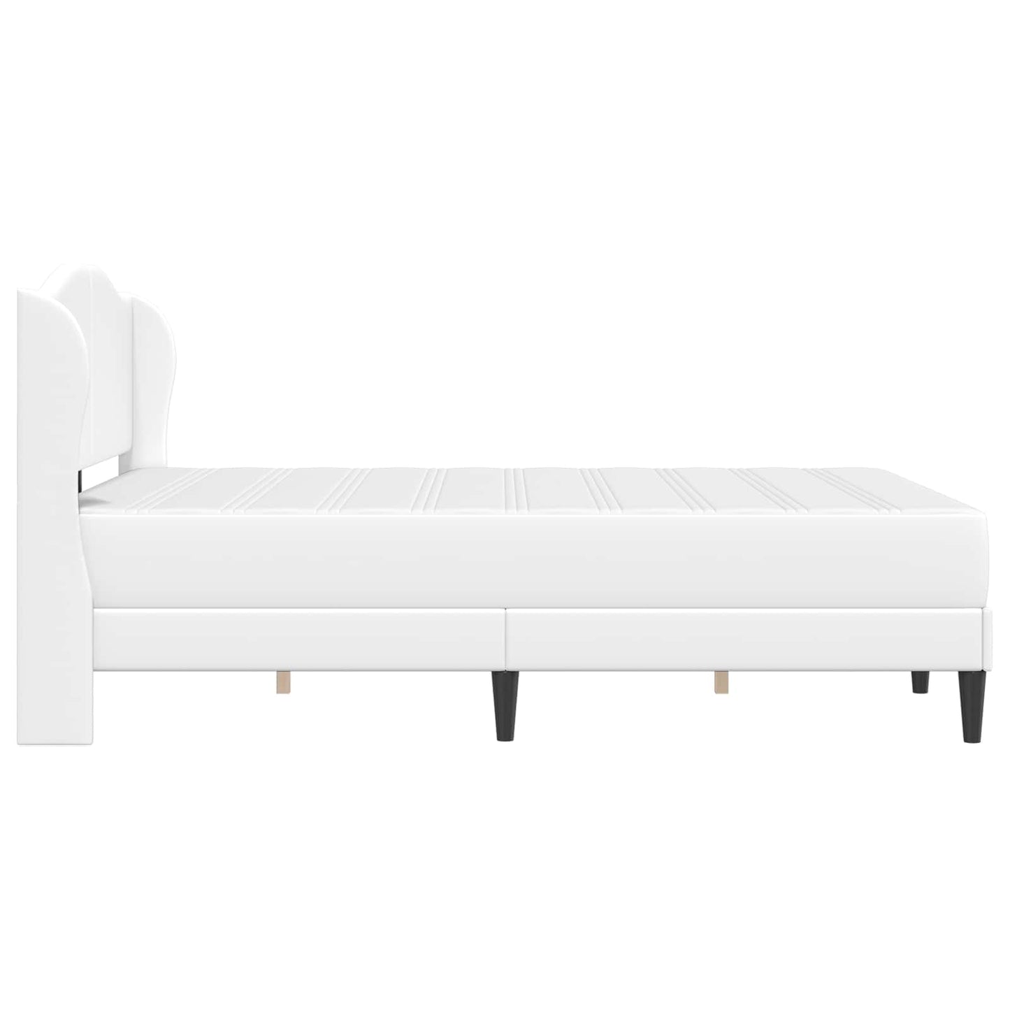 vidaXL Σκελετός Κρεβατιού με κεφαλάρι Λευκό 140 x 200 cm Τεχνητό Δέρμα