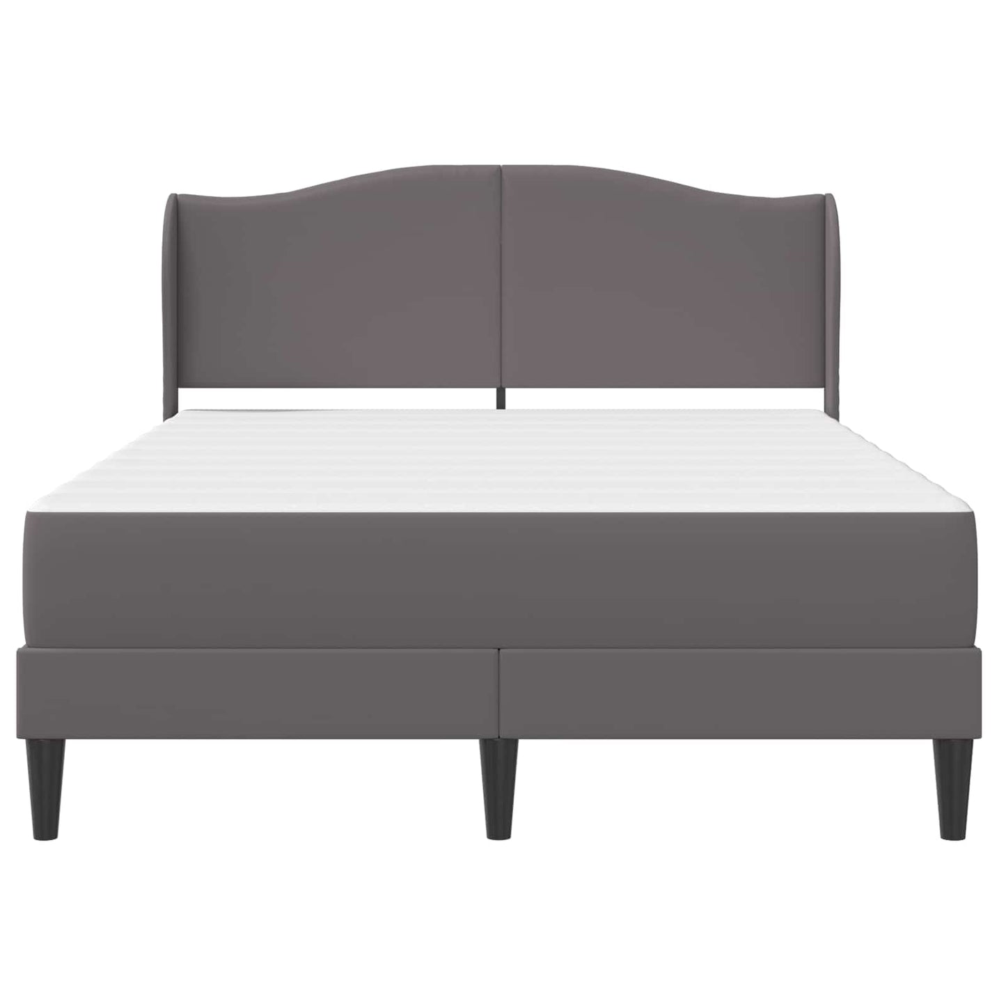 vidaXL Σκελετός Κρεβατιού με κεφαλάρι Γκρι 160 x 200 cm Τεχνητό Δέρμα