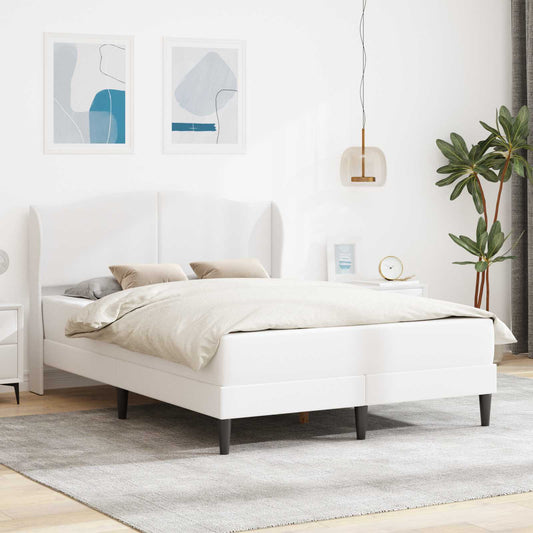 vidaXL Σκελετός Κρεβατιού με κεφαλάρι Λευκό 160 x 200 cm Τεχνητό Δέρμα