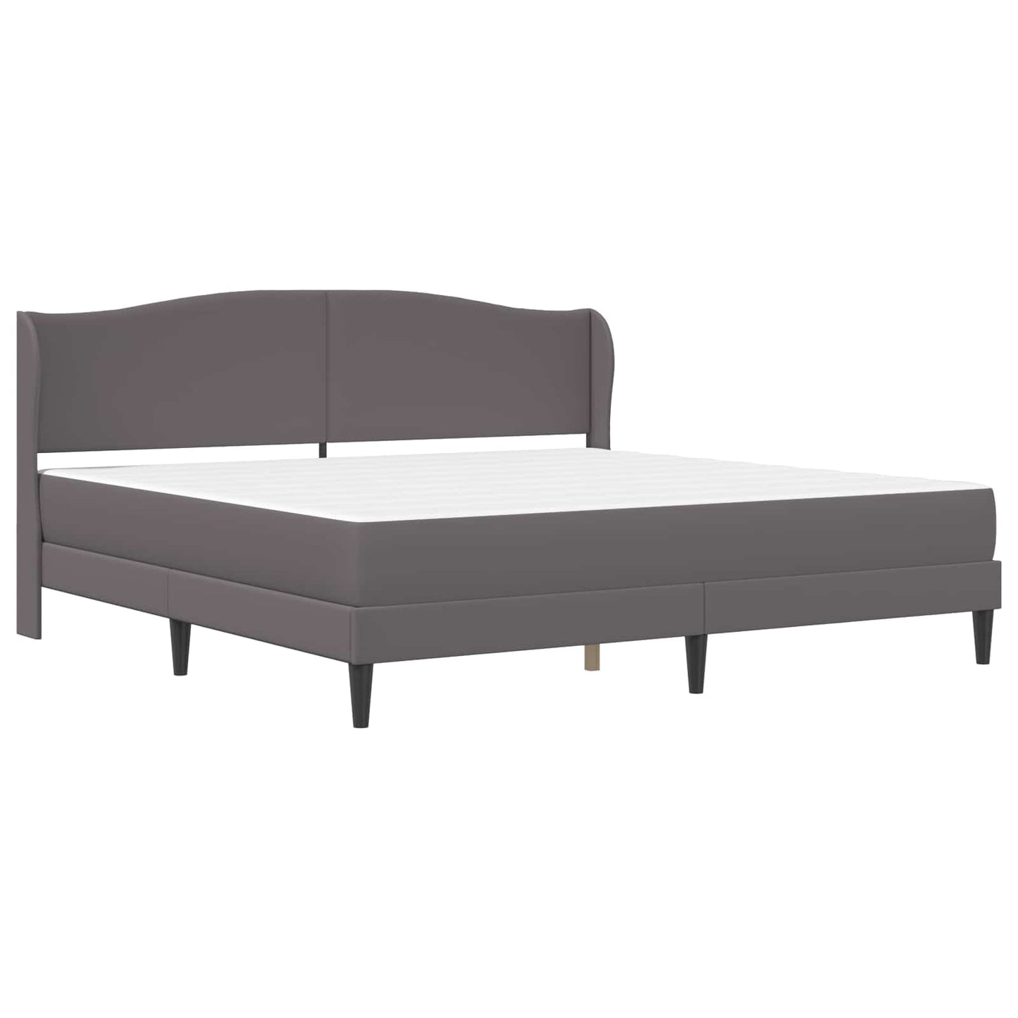 vidaXL Σκελετός Κρεβατιού με κεφαλάρι Γκρι 180 x 200 cm Τεχνητό Δέρμα
