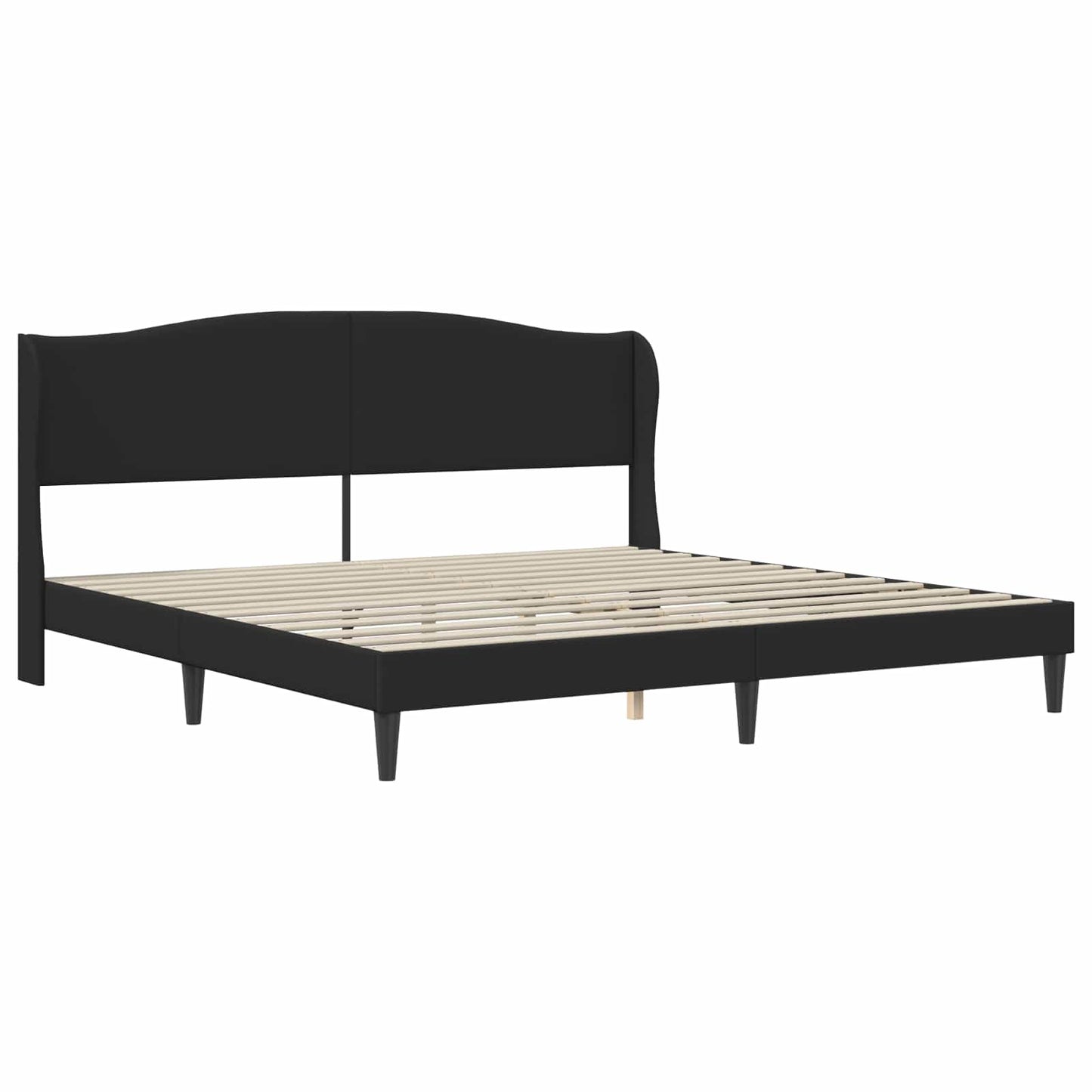 vidaXL Σκελετός Κρεβατιού με κεφαλάρι Μαύρο 180 x 200 cm Τεχνητό Δέρμα