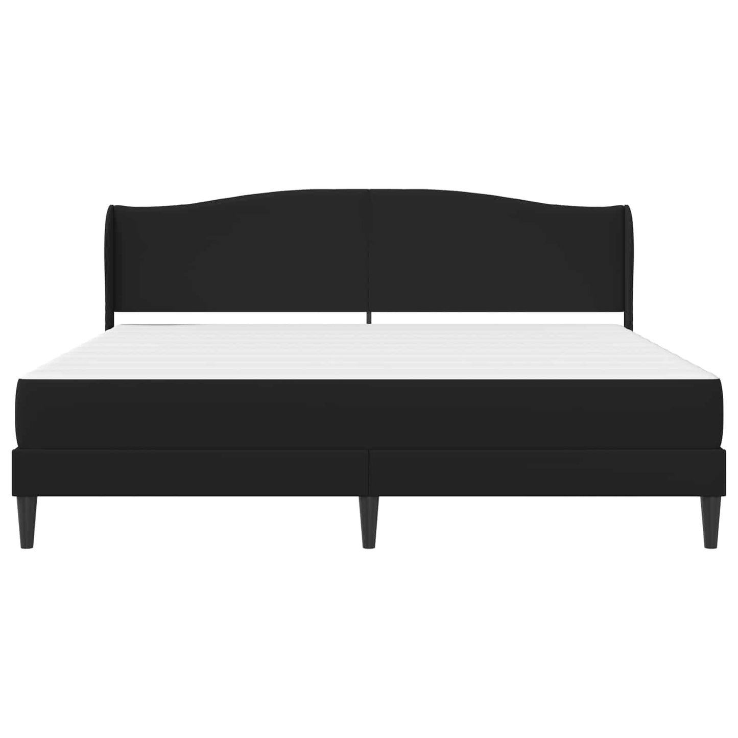 vidaXL Σκελετός Κρεβατιού με κεφαλάρι Μαύρο 180 x 200 cm Τεχνητό Δέρμα