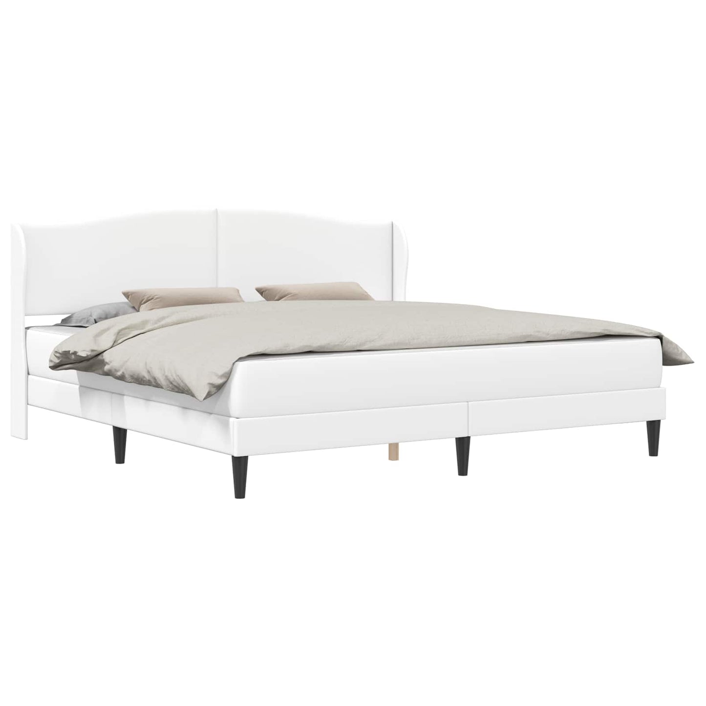 vidaXL Σκελετός Κρεβατιού με κεφαλάρι Λευκό 180 x 200 cm Τεχνητό Δέρμα
