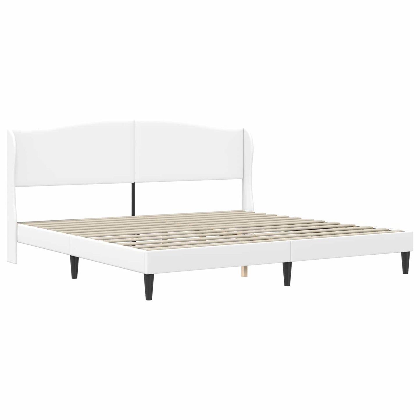 vidaXL Σκελετός Κρεβατιού με κεφαλάρι Λευκό 180 x 200 cm Τεχνητό Δέρμα