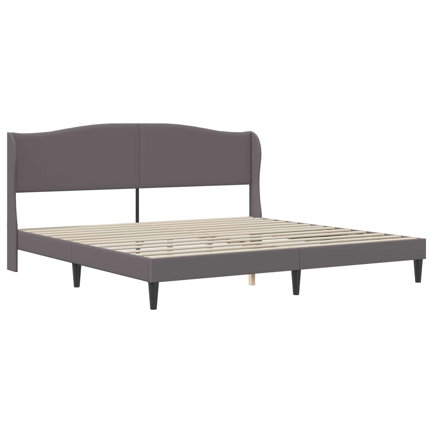 vidaXL Σκελετός Κρεβατιού με κεφαλάρι Γκρι 200 x 200 cm Τεχνητό Δέρμα