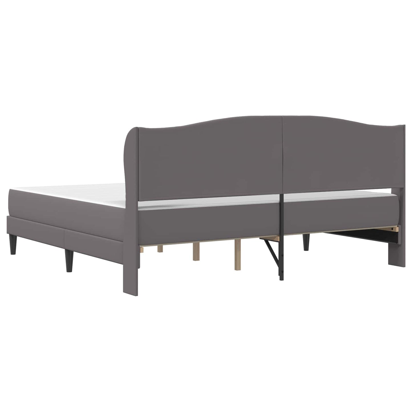 vidaXL Σκελετός Κρεβατιού με κεφαλάρι Γκρι 200 x 200 cm Τεχνητό Δέρμα