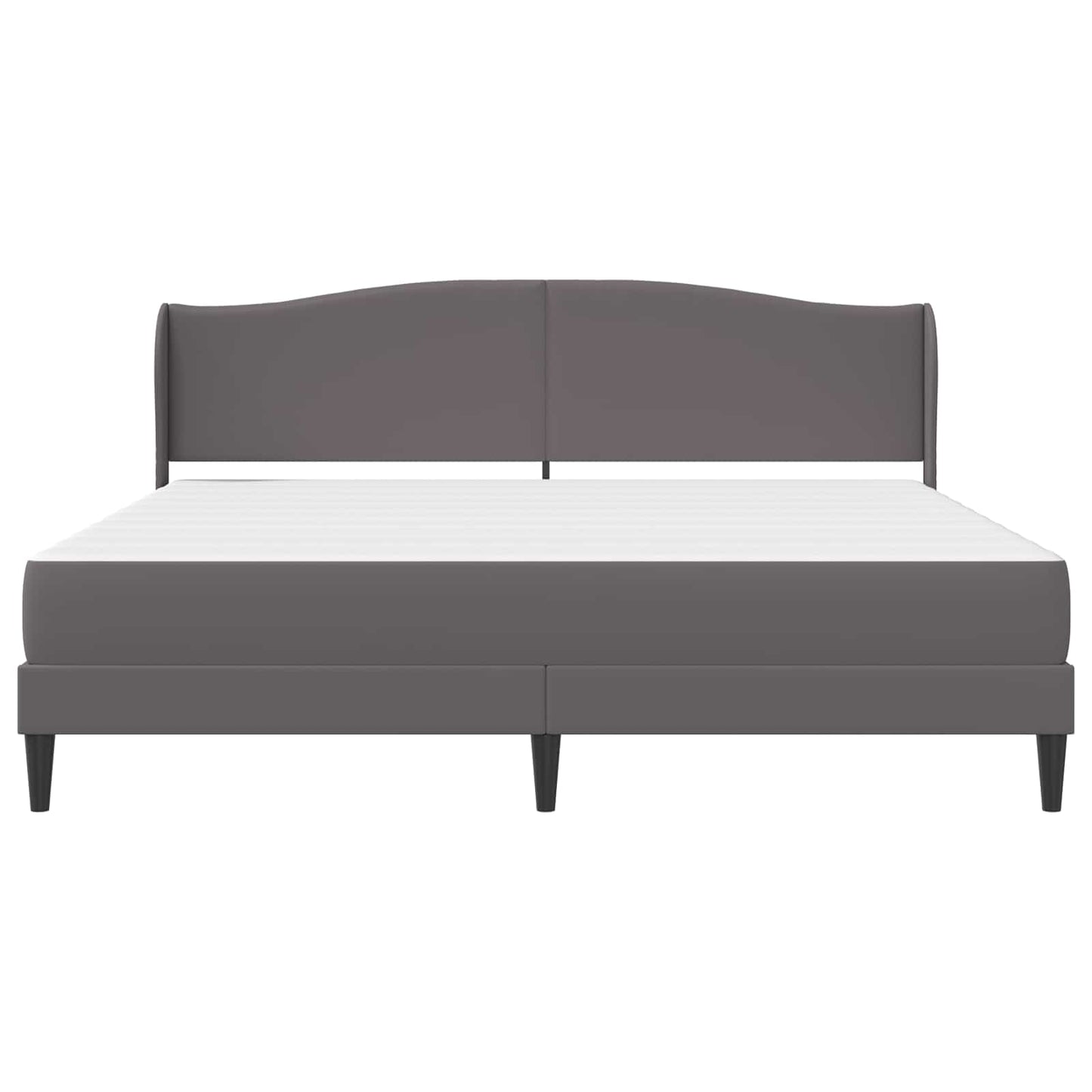vidaXL Σκελετός Κρεβατιού με κεφαλάρι Γκρι 200 x 200 cm Τεχνητό Δέρμα