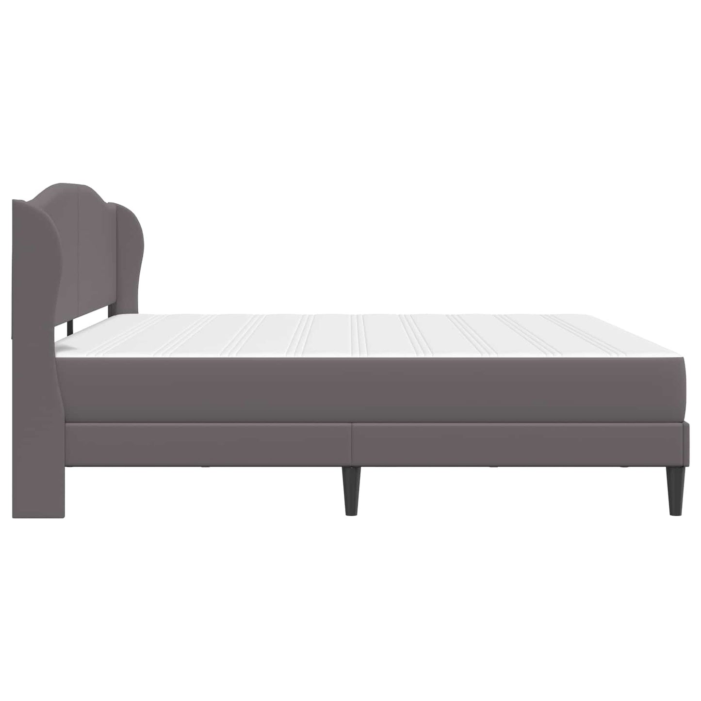 vidaXL Σκελετός Κρεβατιού με κεφαλάρι Γκρι 200 x 200 cm Τεχνητό Δέρμα