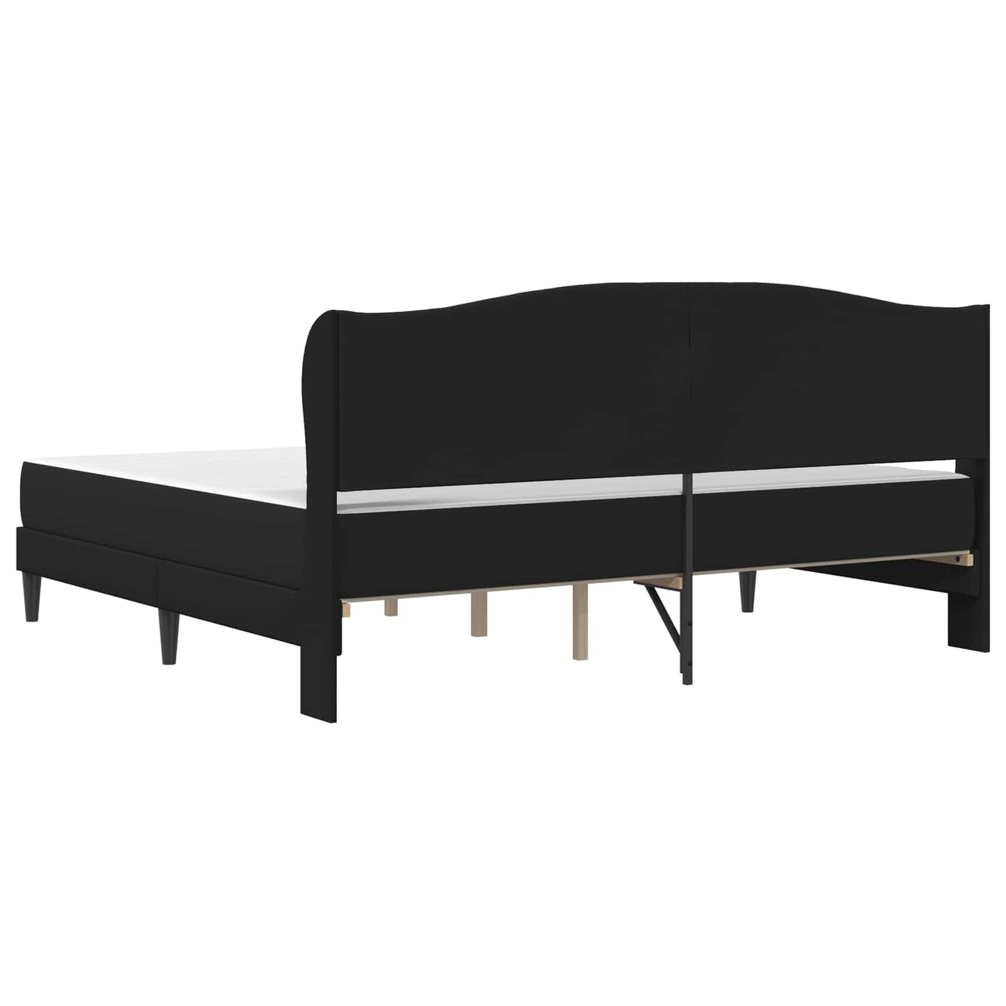 vidaXL Σκελετός Κρεβατιού με κεφαλάρι Μαύρο 200 x 200 cm Τεχνητό Δέρμα