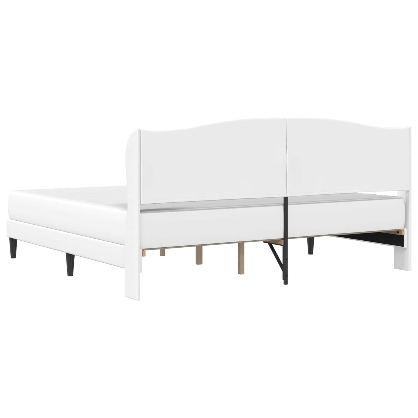 vidaXL Σκελετός Κρεβατιού με κεφαλάρι Λευκό 200 x 200 cm Τεχνητό Δέρμα