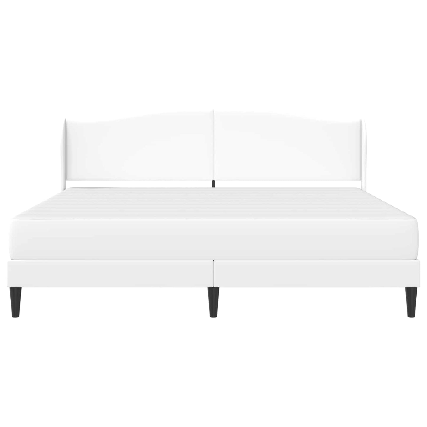 vidaXL Σκελετός Κρεβατιού με κεφαλάρι Λευκό 200 x 200 cm Τεχνητό Δέρμα