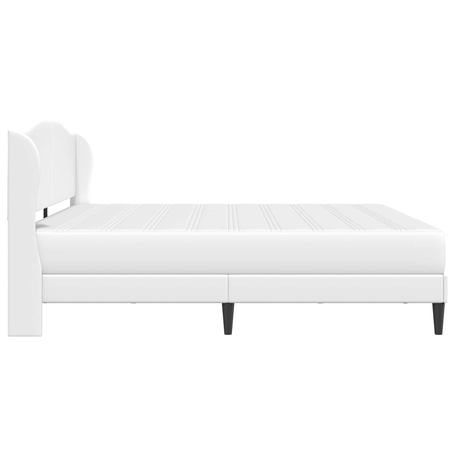vidaXL Σκελετός Κρεβατιού με κεφαλάρι Λευκό 200 x 200 cm Τεχνητό Δέρμα