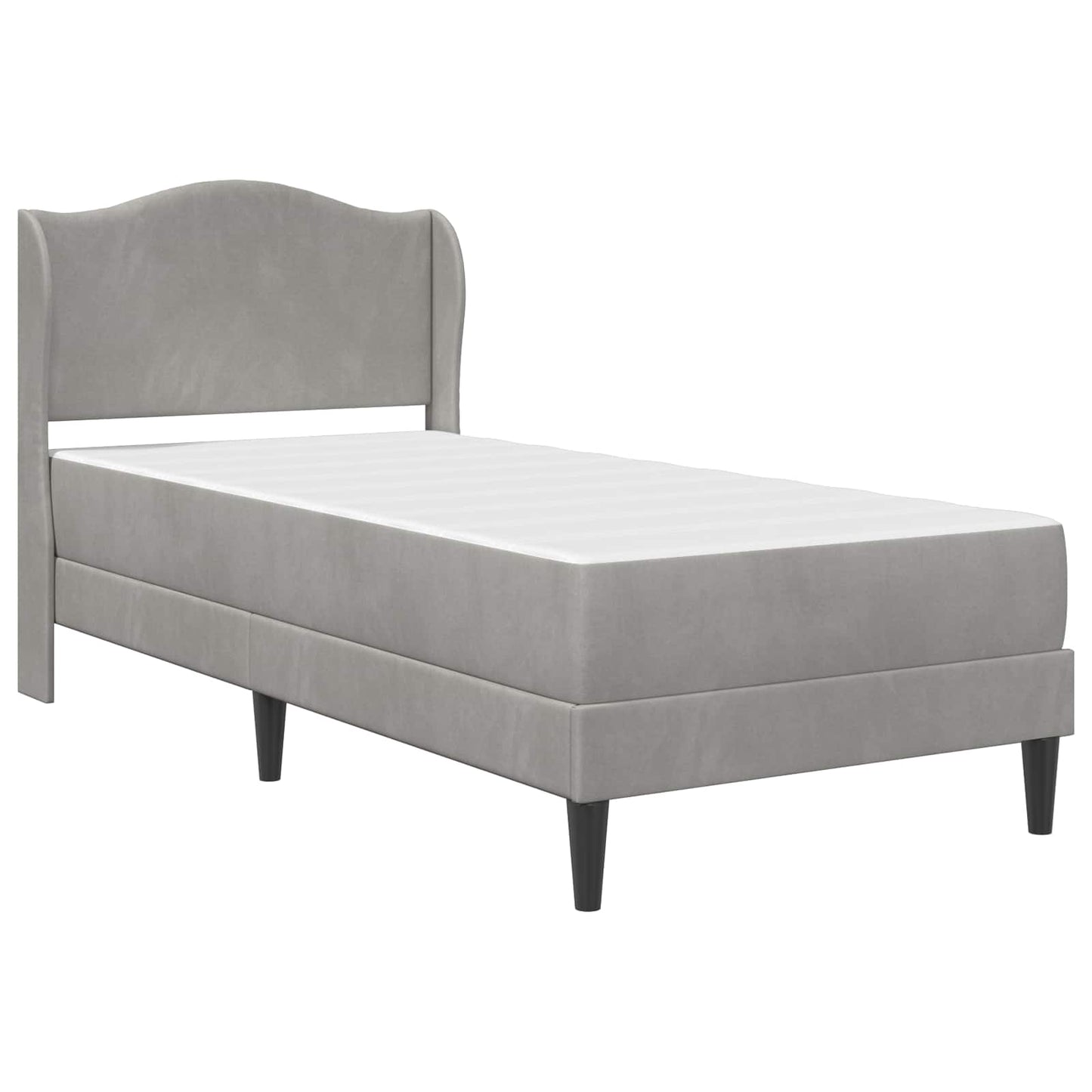 vidaXL Σκελετός Κρεβατιού 2 pcs Ανοιχτό γκρι 90 x 190 cm Βελούδο